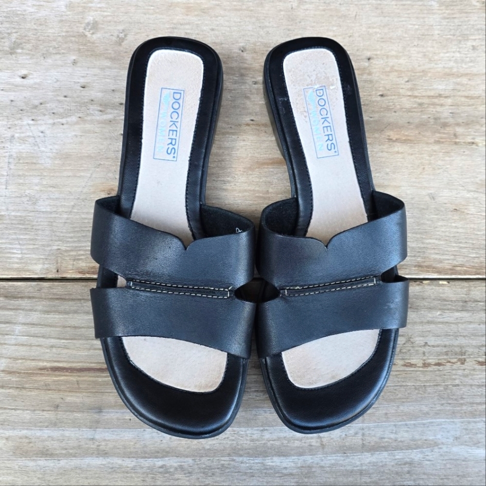 Dockers Rachel Y2K Classic Minimalist  Double Band Comfort Slide Sandal 7M - Picture 2 of 15